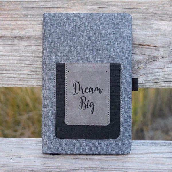 Faux Leather Journal with Pocket