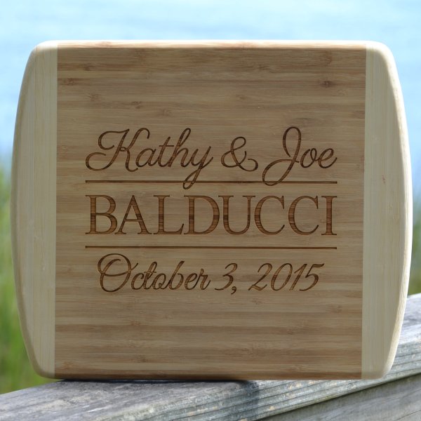 Couple's Names and Dates Bamboo Cutting Board